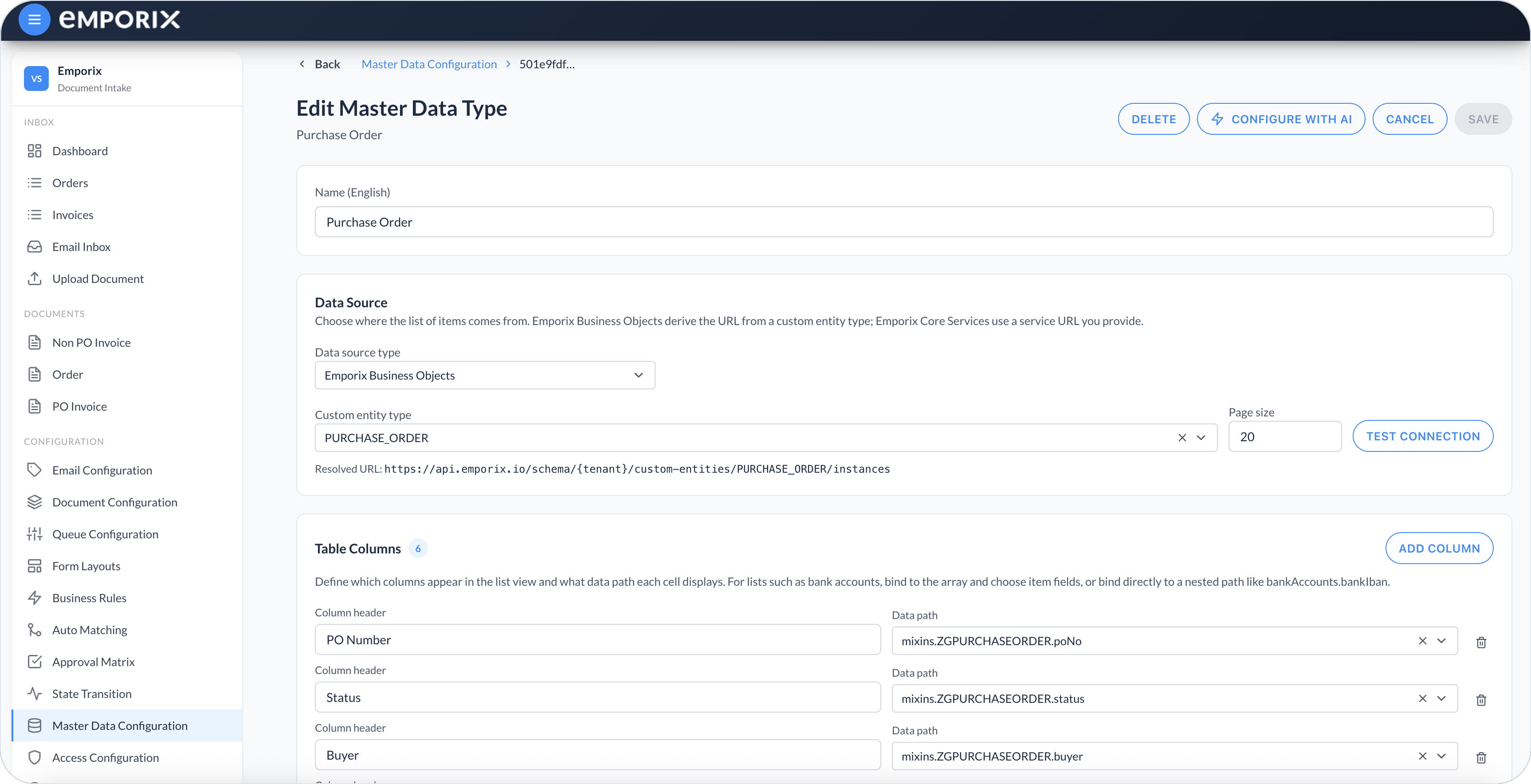 Emporix business objects