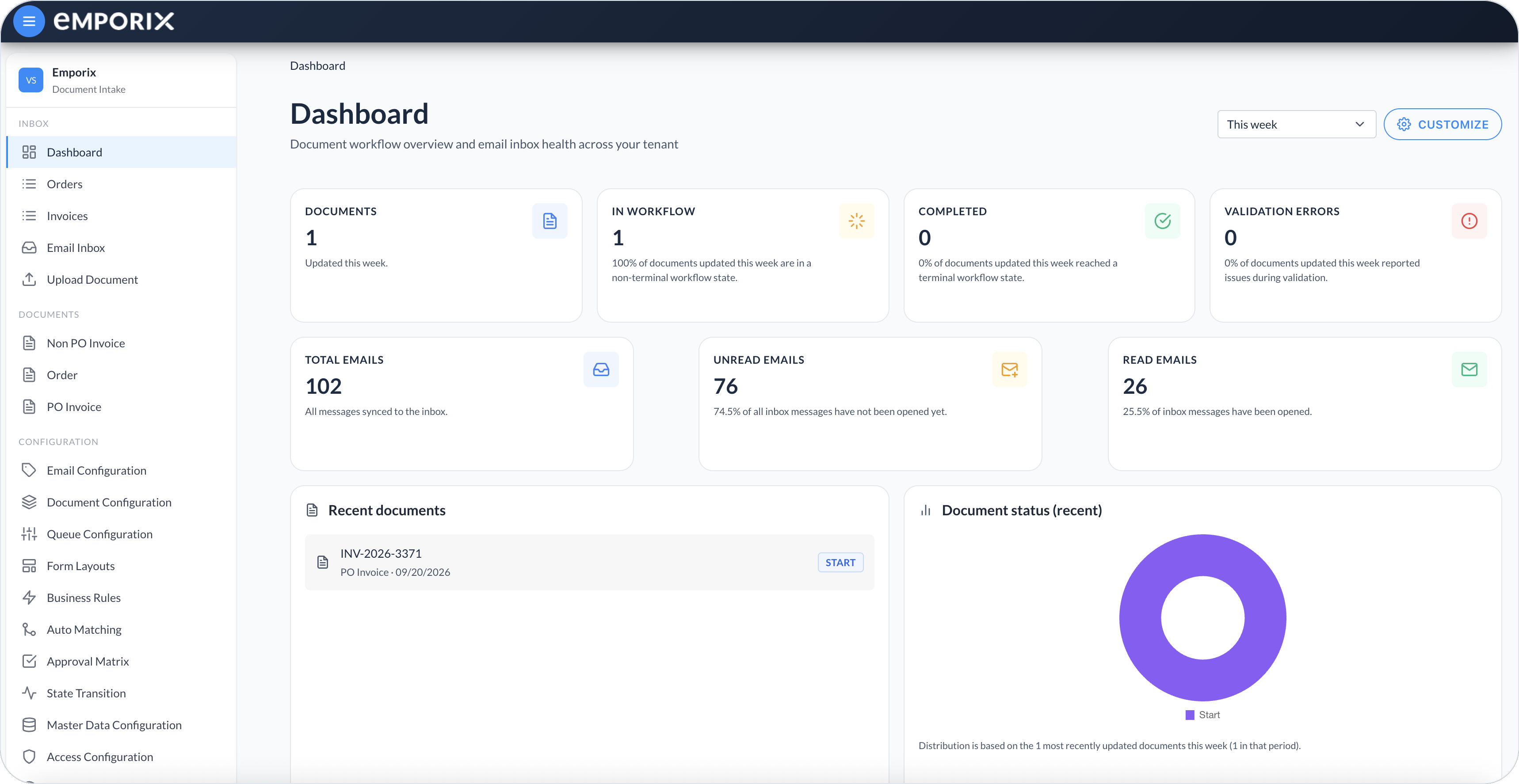 Document Intake Cockpit Dashboard