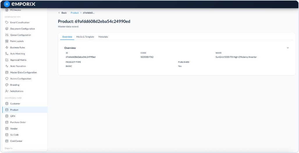 Additional data record detail