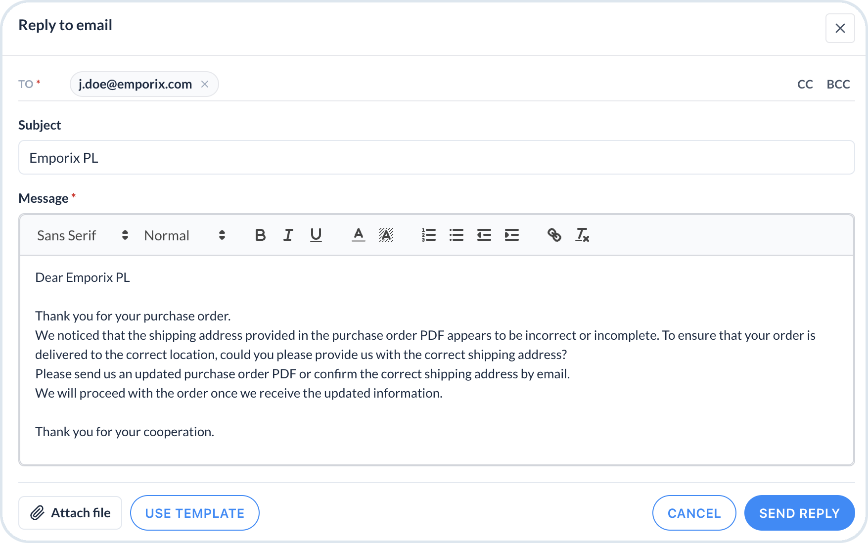 Reply to email